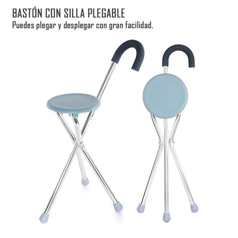 Bastón 2 en 1 Con Asiento Plegable Aluminio Alta Calidad-3