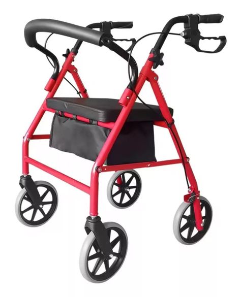 Andador Burrito 4 Ruedas Plegable Con Asiento Y Bolso-0