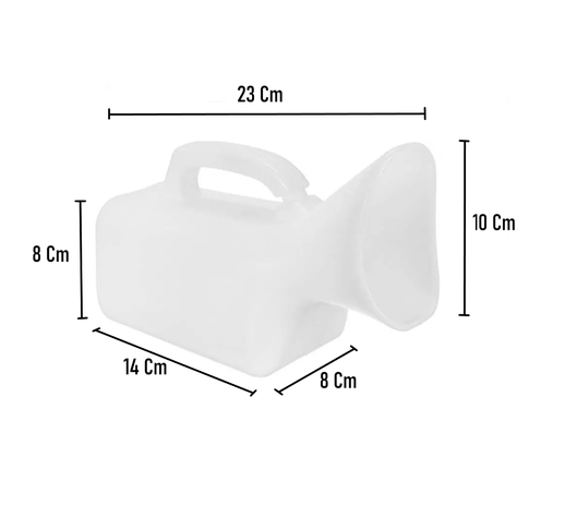 Pato Urinario Femenino Cuello Corto Portatil 1 Lt Plastico-1