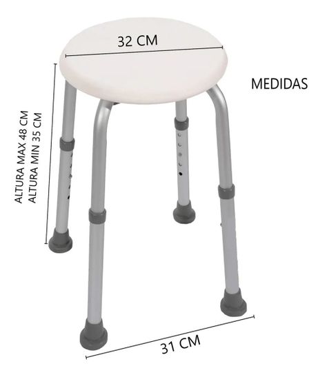 Piso Banca O Silla De Ducha Aluminio Altura Ajustable Oneder-1