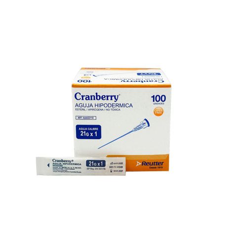 Aguja Hipodermica 21g X 1 - Caja 100 Unds Cranberry-0