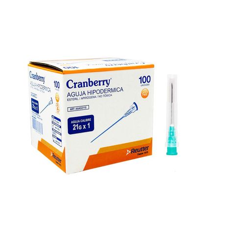 Aguja Hipodermica 21g X 1 - Caja 100 Unds Cranberry-1