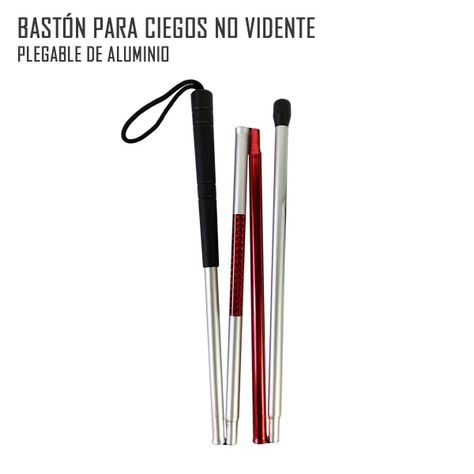 Bastón de Aluminio Plegable Para Ciegos No Vidente Reflectante-4