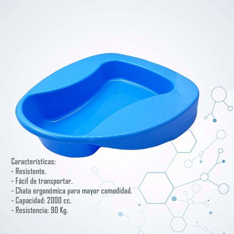 Chata Anatómica Portátil Unisex Bandeja Urinaria Azul-1