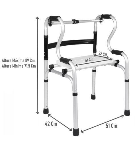 Andador Burrito Plegable 2 En 1 Silla De Ducha Portatil-1
