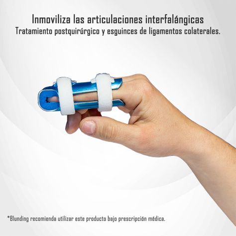 Ferula Inmovilizador Dedo Tipo C Velcro  Blunding Talla L-3