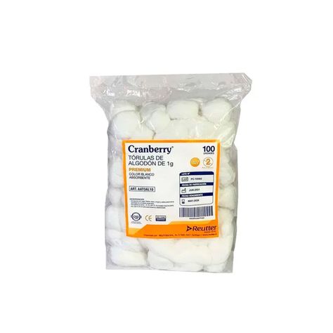 Torula De Algodón Premium 1gr Cranberry Bolsa De 100 Und-2