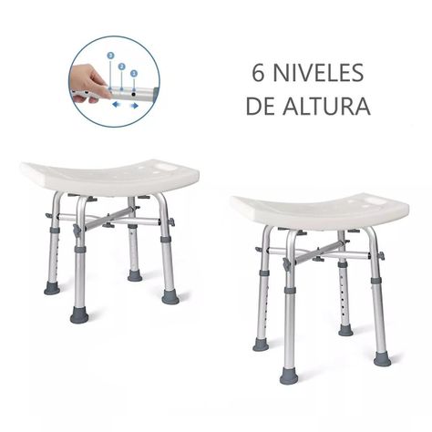 Piso Silla De Ducha Altura Ajustable Bariatrico Aluminio-3
