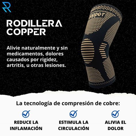Rodillera de compresión con fibra de Cobre Rozenberg-1