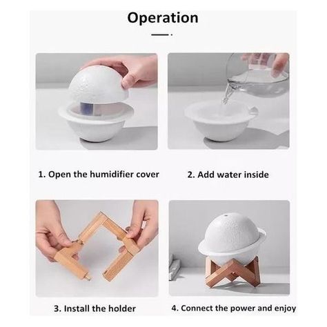 Humidificador Purificador Difusor De Aire Planeta 3 Colores-1