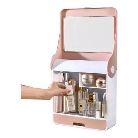 Organizador Almacenamiento Cosméticos Con Espejo Cosméticos-0