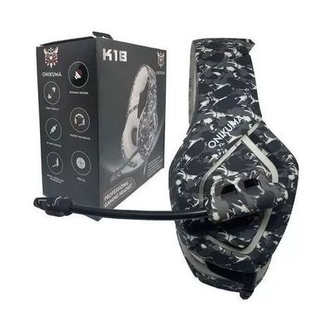 Audifonos Gamer Onikuma K1b Camuflaje Gris-4