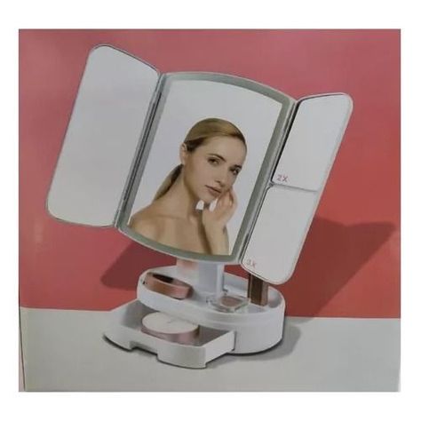 Espejo De Maquillaje Luz Led Alta Definición Ajustable Usb-0