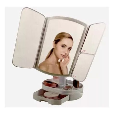 Espejo De Maquillaje Luz Led Alta Definición Ajustable Usb-3