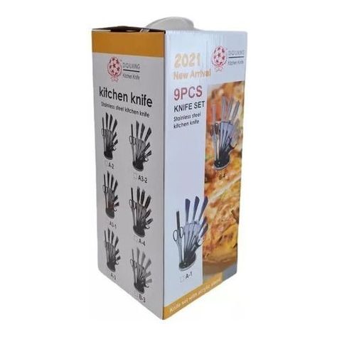 Juego De Cuchillos Con Base 9 Piezas Acero Inoxidable-4