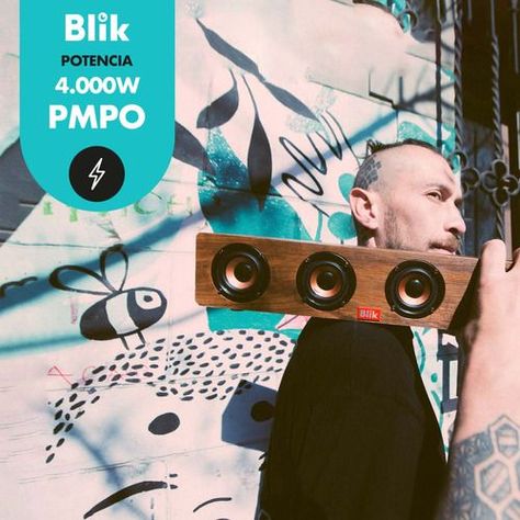 Parlante Blik Rockwood Portátil Con Bluetooth Madera-2