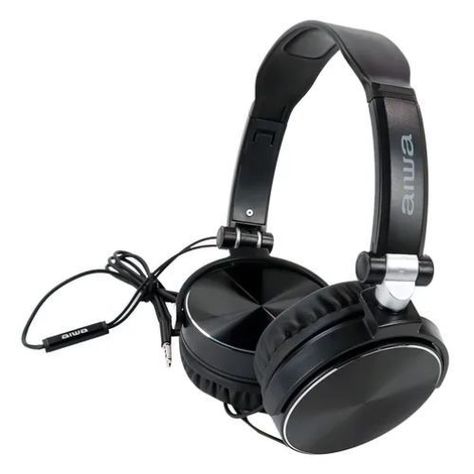 Audífono Aiwa Awx107b Diadema Alambrico 1.2mts Estereo Negro Color Negro-1