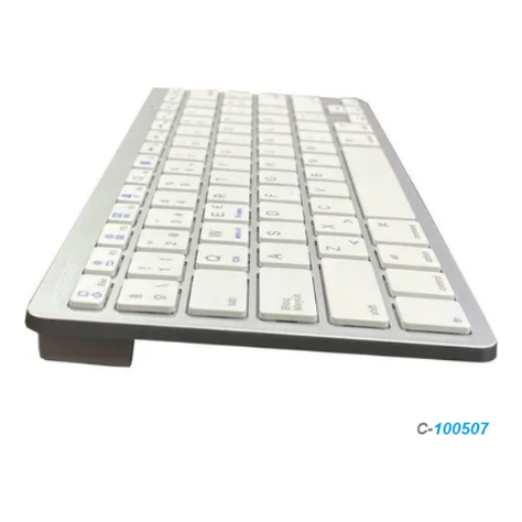 Teclado Tecmaster Bluetooth Inalambrico Tm-100507 Blanco-1
