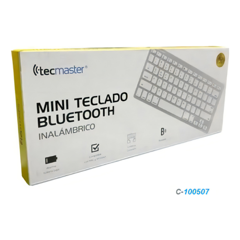 Teclado Tecmaster Bluetooth Inalambrico Tm-100507 Blanco-2