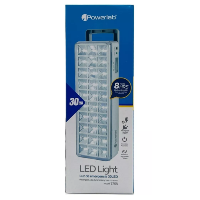 Lámpara de Emergencia LED Con Batería Recargable 30 LEDs – 120LUM 5W Powerlab 7258 Color Blanco-2