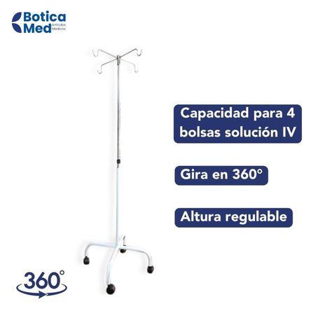 Porta sueros con altura ajustable y capacidad para 4 bolsas-1
