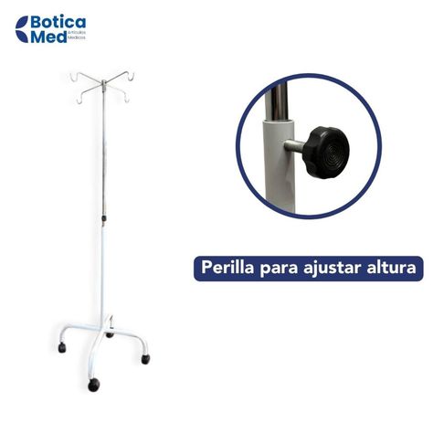 Porta sueros con altura ajustable y capacidad para 4 bolsas-3