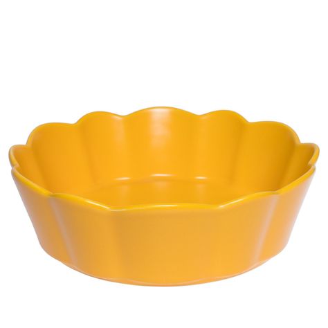 Fuente de Cerámica Circular Borde Floral L Amarillo Topsoc-0