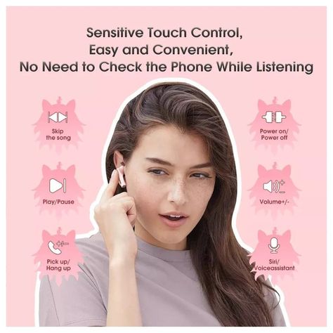 Audifonos Bluetooth In Ear Tws Onikuma T301 Rosado-1