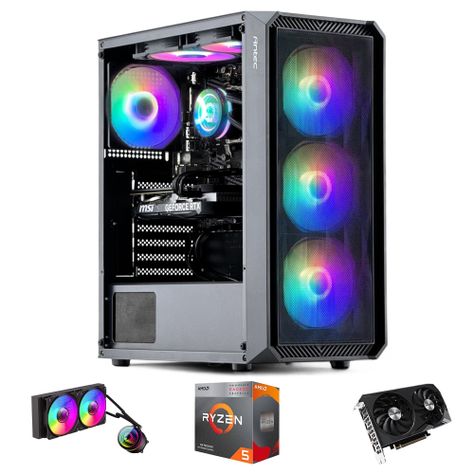 PC GAMER + MONITOR 24 + Perif: AMD RYZEN 5 5600XT 32Gb 1Tb RTX 4060 WiFi Air-1