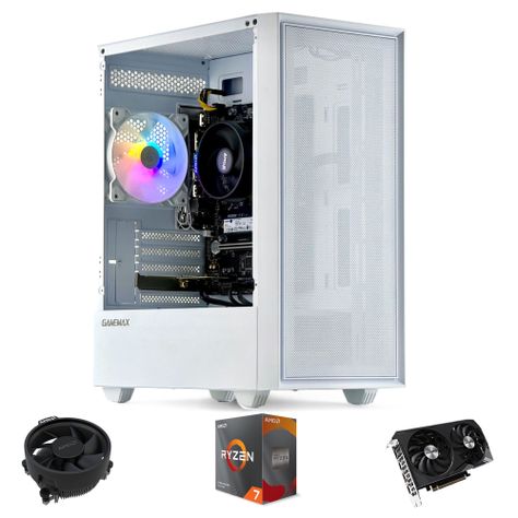 PC GAMER Blanco + MONITOR 24 + Perif: AMD RYZEN 7 5700 32gb 1Tb GTX 1650 WiFi-1