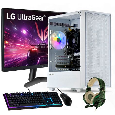 PC GAMER Blanco + MONITOR 24 + Perif: AMD RYZEN 7 5700 32gb 1Tb GTX 1650 WiFi-0