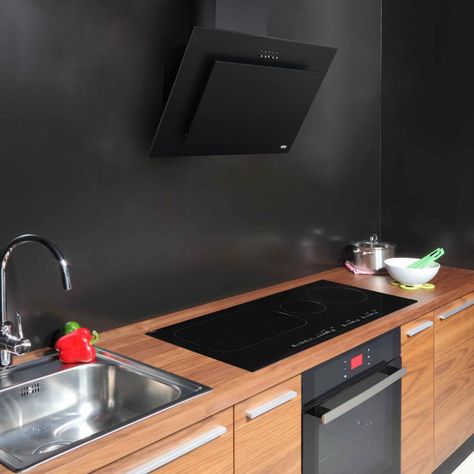 Campana Mural Negra 60 cm, 3 velocidades-5