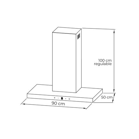 Campana Rectangular C.Touch 60 cm, 3 velocidades-6