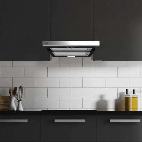 Campana Retractil Negra 60 cm, 3 velocidades-5