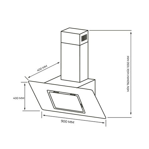 Campana Vidrio Negro Control Touch 90 Cm-4