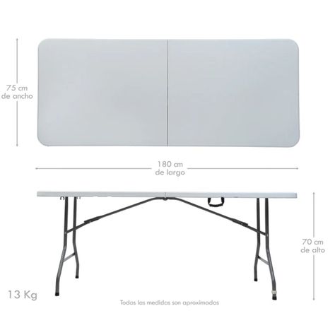 Mesa plegable blanca 1.80 mts-4