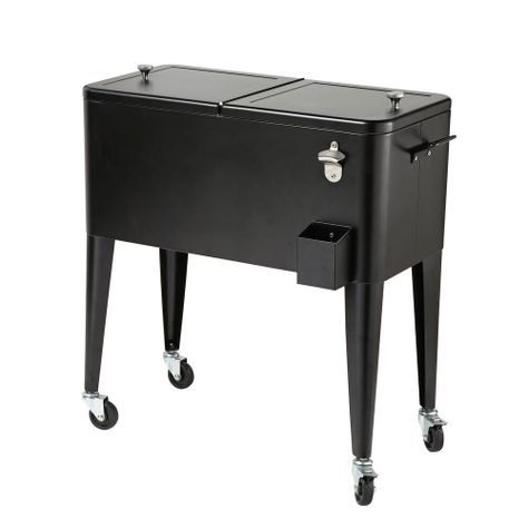 Cooler Retro Metálico Negro 60 Litros BOZZO-1