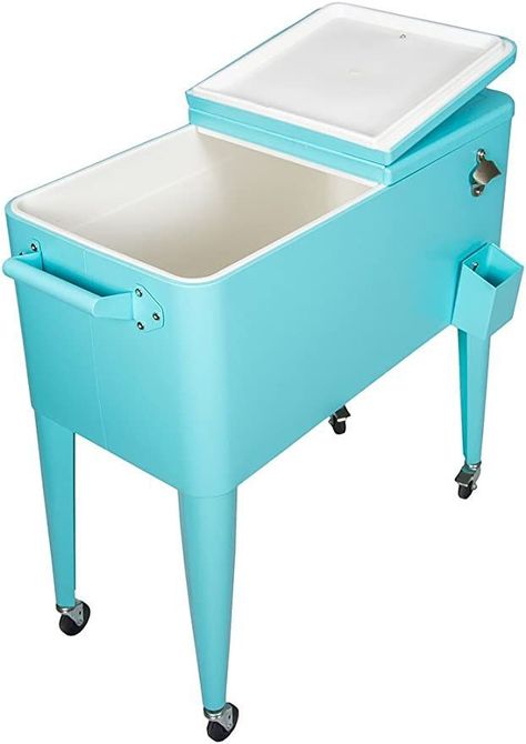 Cooler Retro Metálico Turquesa 60L BOZZO-1