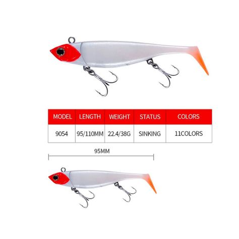 Señuelo Vinilo Plomados 22g/9cm Corvina/lenguado Pesca Deportiva-1