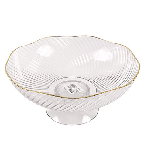 Fuente Frutera Ondas Borde Dorado 27,5x9cm Topsoc-0
