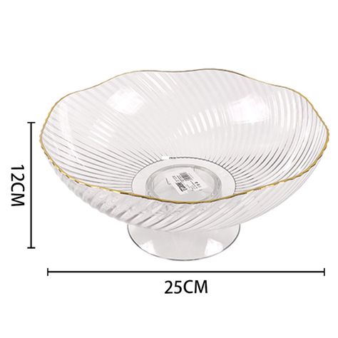 Fuente Frutera Ondas Borde Dorado 27,5x9cm Topsoc-1