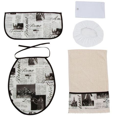 Cortina y Set de Baño 7 Piezas Diseño Diario  180x 180 cms.-1