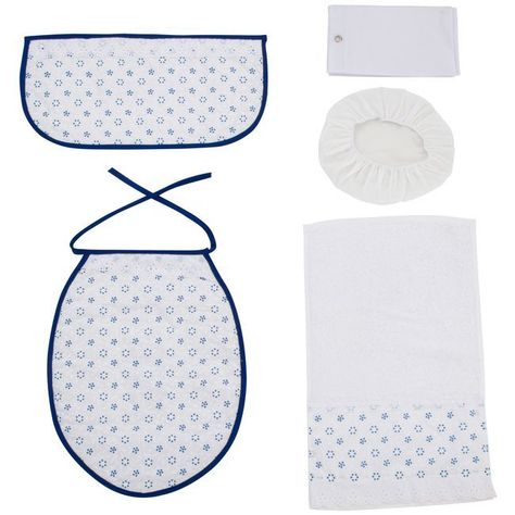 Cortina y Set de baño 7 piezas 180 x 180 cms azulino broderie-1
