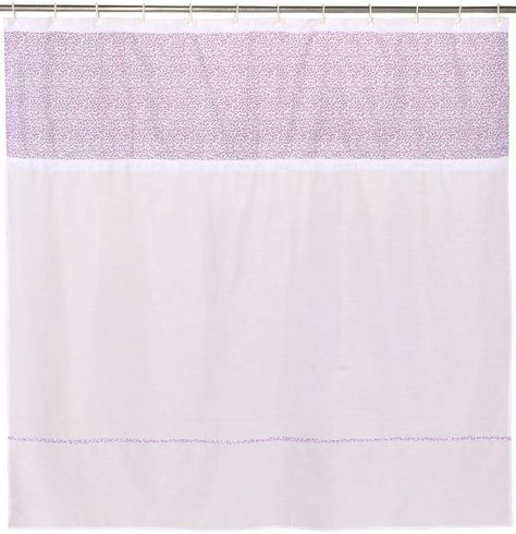 Cortina y Set de baño 7 piezas 180 x 180 cms blanco flores rosadas-2