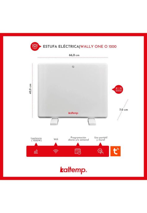 Estufa Calefactor Eléctrico Kaltemp Wally One O 1200 Wifi-3