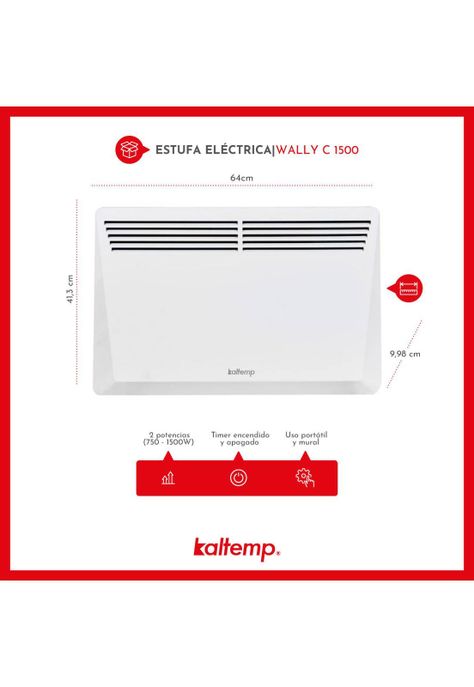 Estufa Calefactor Eléctrico Kaltemp Wally C 1500-5