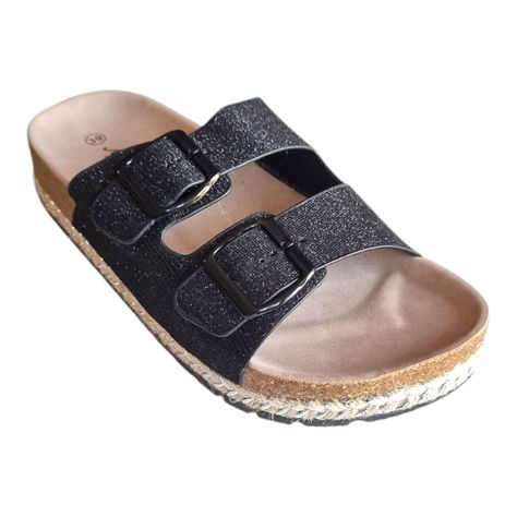 SANDALIAS DOBLE CORREA MUJER NEGRAS-1