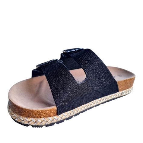 SANDALIAS DOBLE CORREA MUJER NEGRAS-2