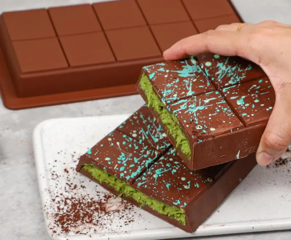 Molde Chocolate Dubai / Molde Barra De Chocolate De Silicón-0
