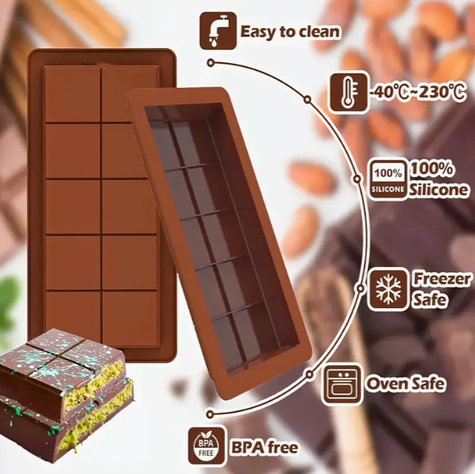 Molde Chocolate Dubai / Molde Barra De Chocolate De Silicón-3